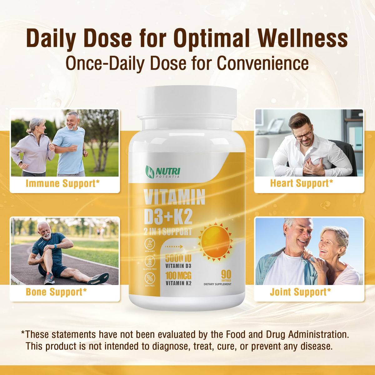 Ingrédients de NUTRI POTENTIA Complément D3 K2