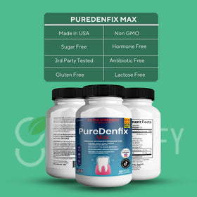 Ingrédients de PureDenfix Max sur l'étiquette