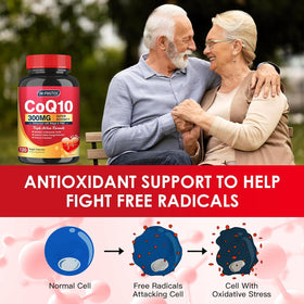 Ingrédients de Quinovit CoQ10 300mg sur une surface claire
