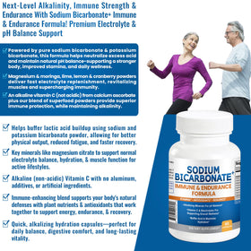 Ingrédients de Sodium Bicarbonate+: citron, lime, moringa, canneberge