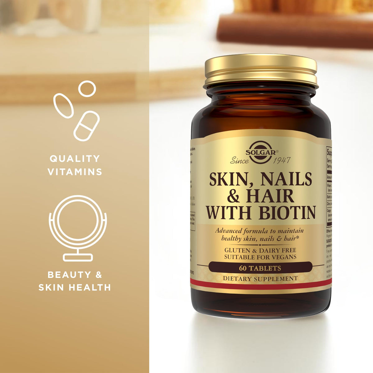 Ingrédients de Solgar Skin, Nails & Hair en gros plan