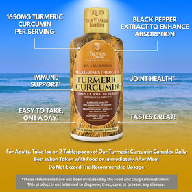 Ingrédients de Tropical Oasis Curcuma Liquide affichés sur l'étiquette