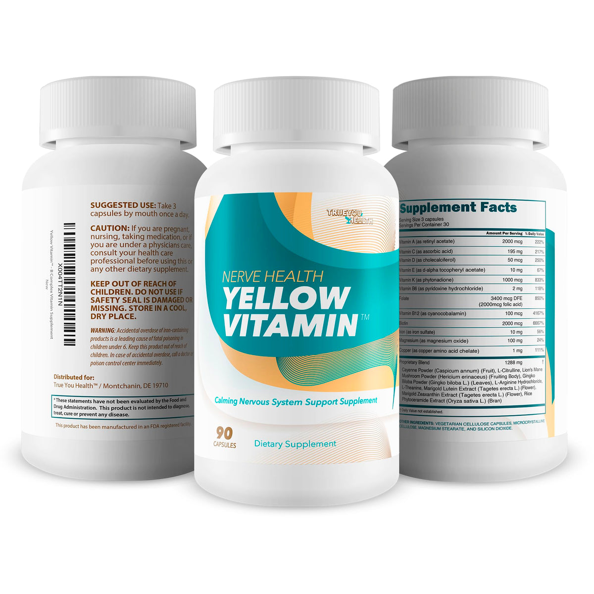 Ingrédients de True You Health B Vitamines pour Nerves