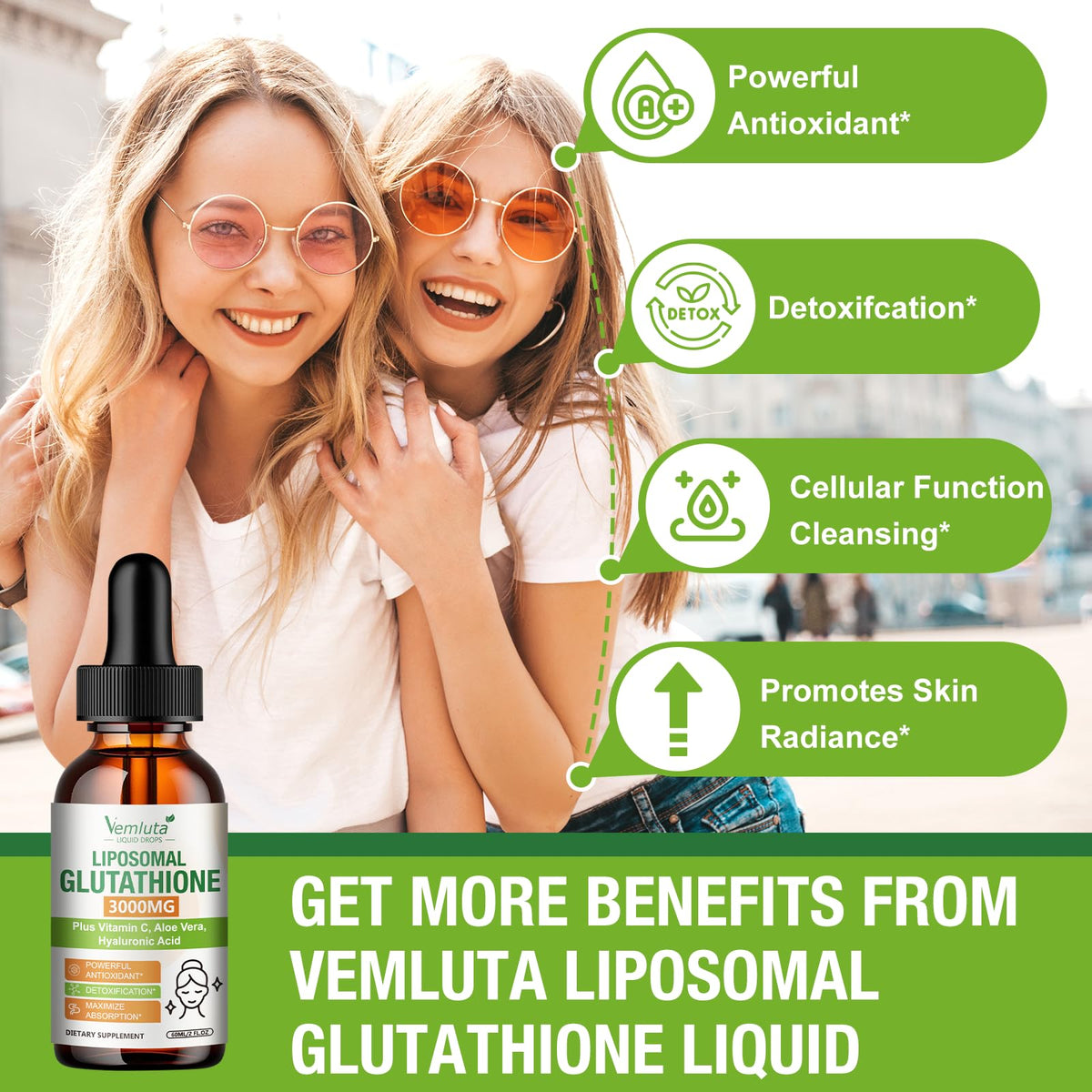 Ingrédients de Vemluta Liposomal Glutathione 3000mg sur l'étiquette