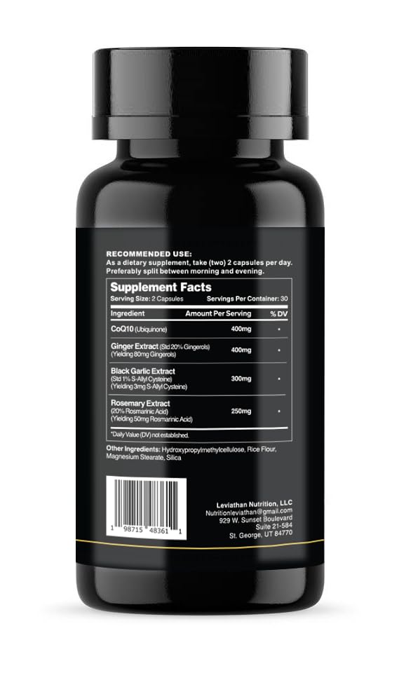 Ingrédients de Vital Heart: Ail Noir, Romarin, Gingembre, CoQ10