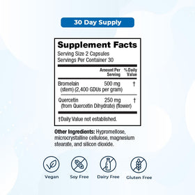 Ingrédients de VitaMedica Bromélaïne & Quercétine