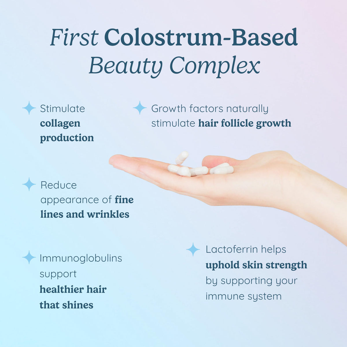 Ingrédients de WONDERCOW avec colostrum et collagène