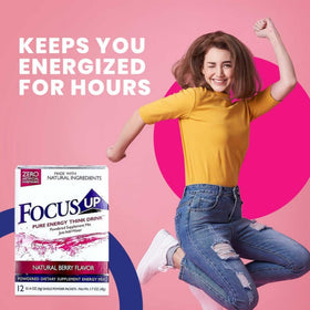 Ingrédients de Xooma FocusUP Think Drink sur une table