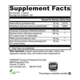 Ingrédients de XYMOGEN Adrenal Essence sur l'étiquette