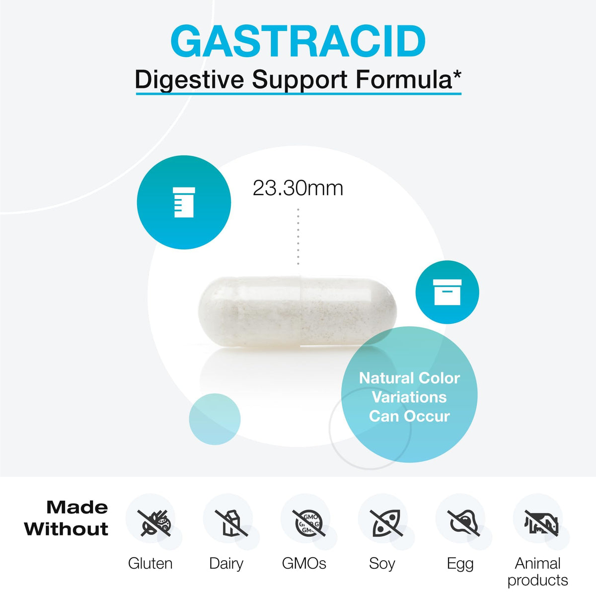 Ingrédients de XYMOGEN GastrAcid sur l'étiquette