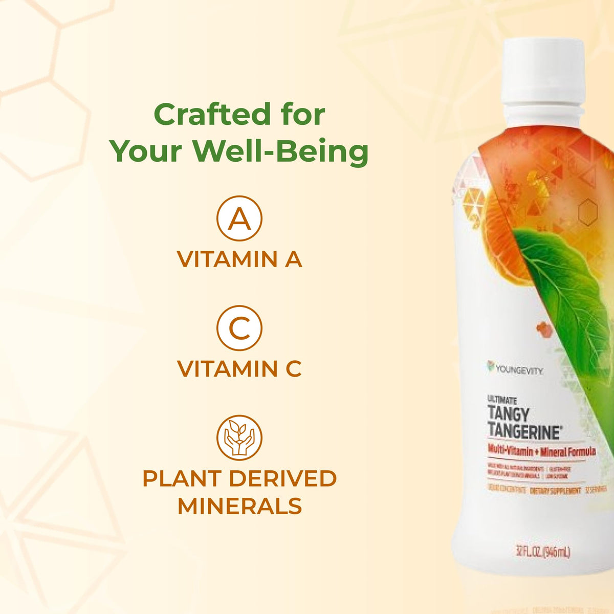 Ingrédients de Youngevity Ultimate Tangy Tangerine affichés