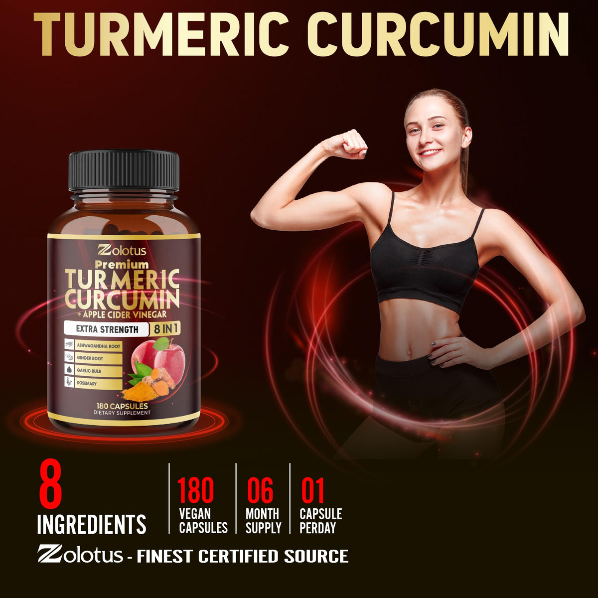 Ingrédients de Zolotus 7 en 1 Curcuma Vinaigre de Pomme
