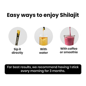 Ingrédients des bâtonnets de Shilajit au caramel et miel, affichage sur l'emballage