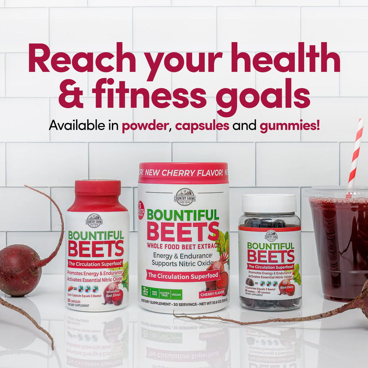 Ingrédients des capsules de betterave Bountiful Beets de Country Farms