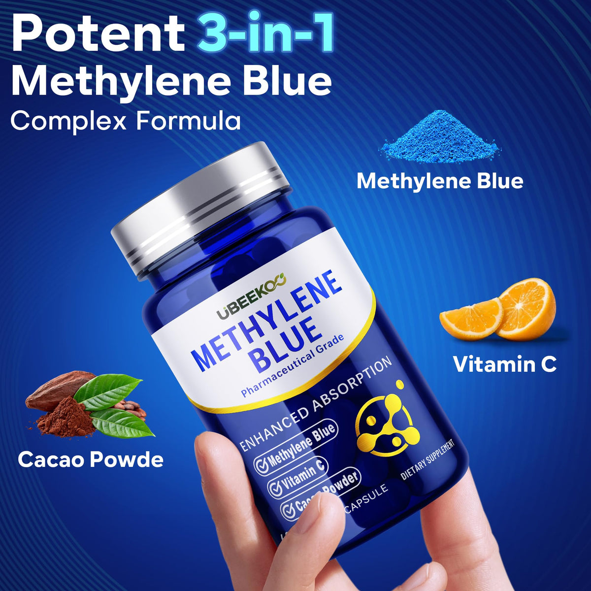 Ingrédients des capsules de bleu de méthylène UBEEKOO