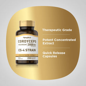 Ingrédients des capsules de champignon Cordyceps Piping Rock