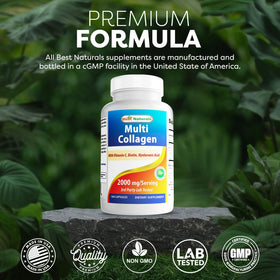 Ingredients des capsules de collagène Best Naturals sur l'emballage