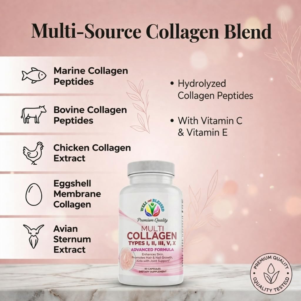 Ingrédients des capsules de collagène Well and Blessed