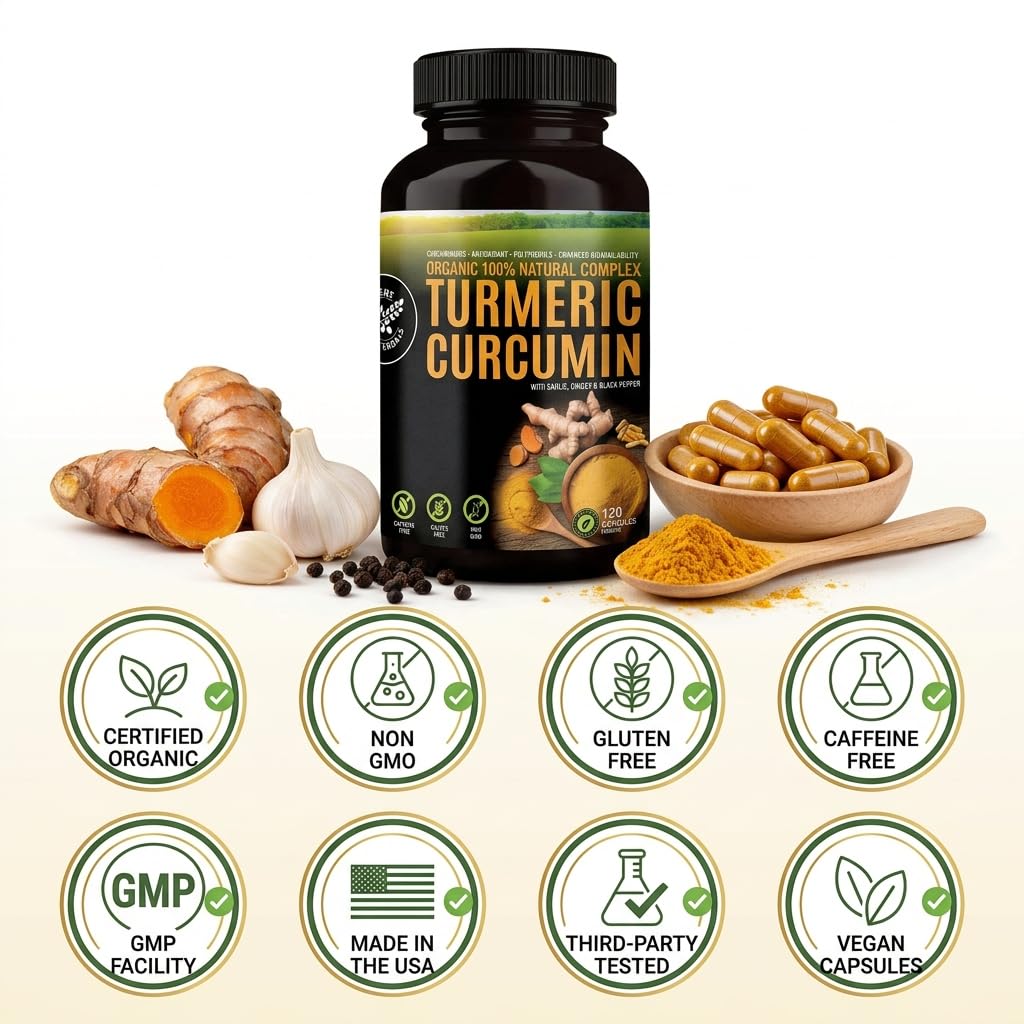 Ingrédients des Capsules de Curcuma Bio 500mg de HERBALS
