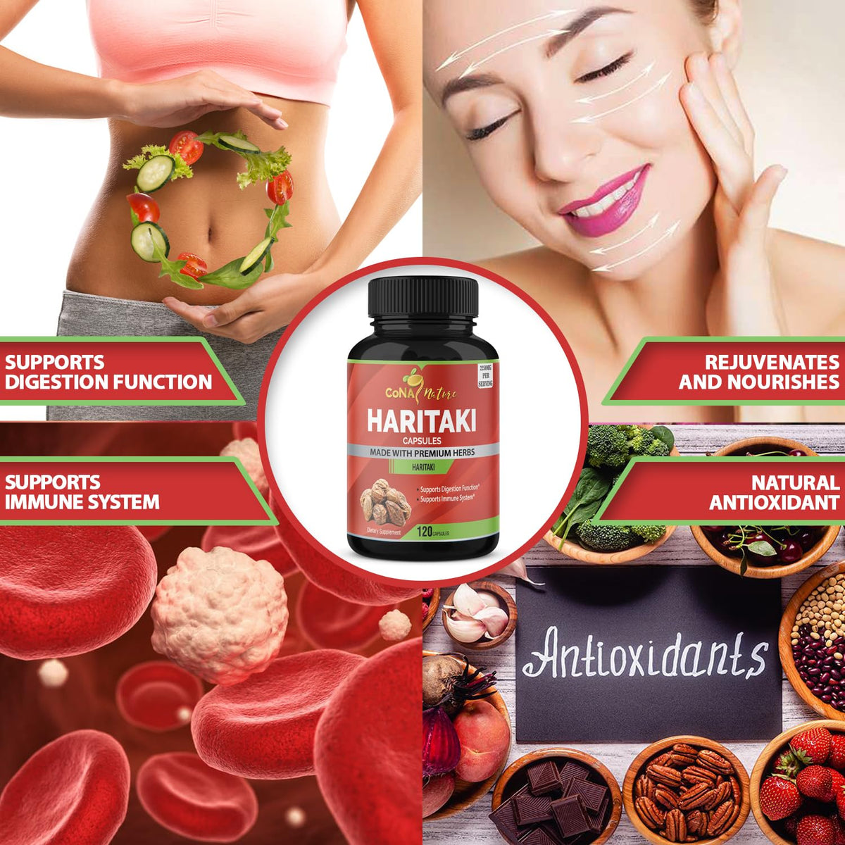Ingrédients des capsules de Haritaki Bio Cona Nature