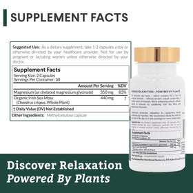 Ingrédients des capsules de magnésium glycinate Nutritional Roots