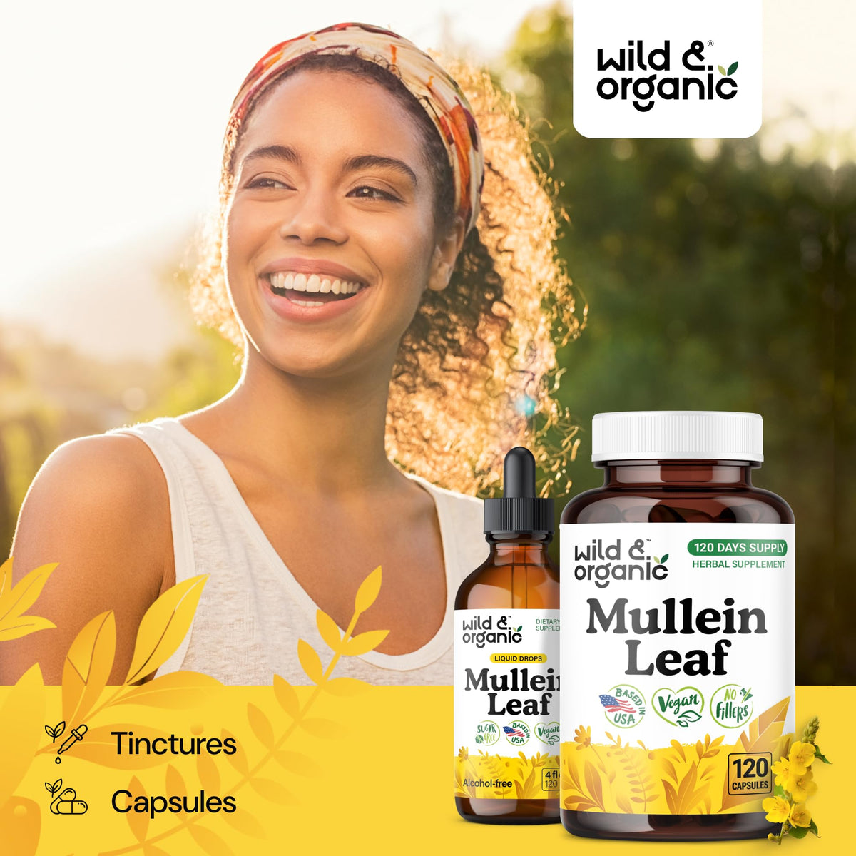 Ingrédients des capsules de molène Wild & Organic sur l'étiquette