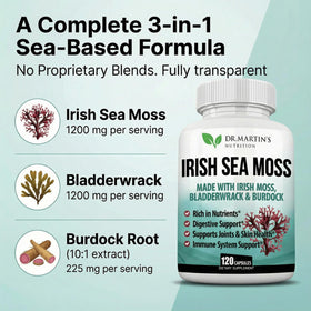 Ingrédients des capsules de mousse irlandaise sur l'étiquette