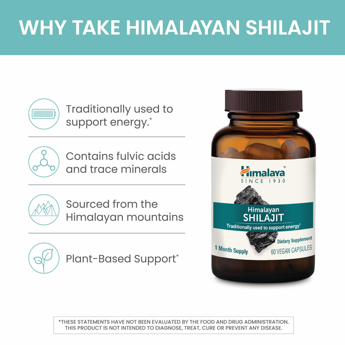 Ingrédients des capsules de Shilajit Himalaya