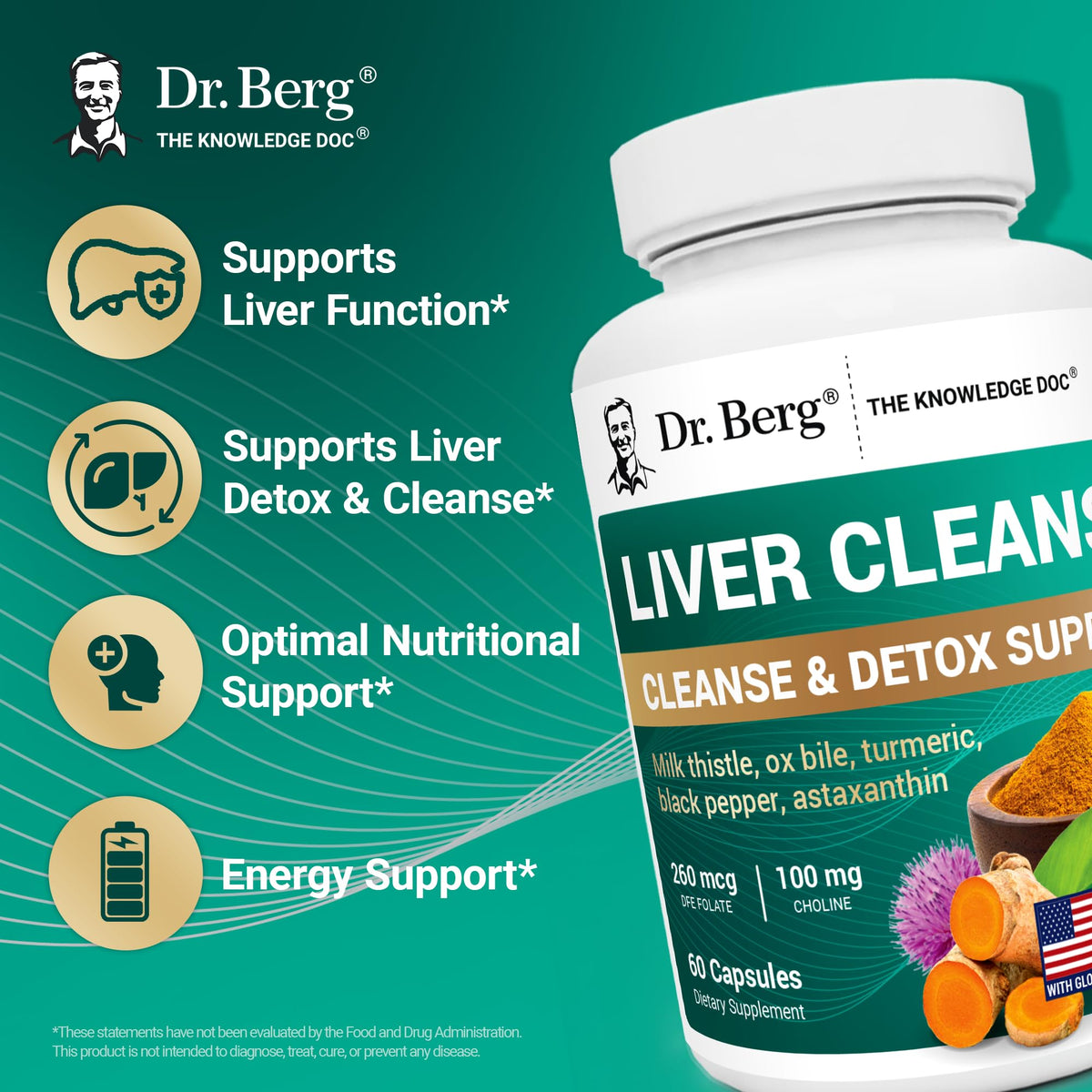 Ingrédients des capsules détox foie Dr. Berg Nutritionals