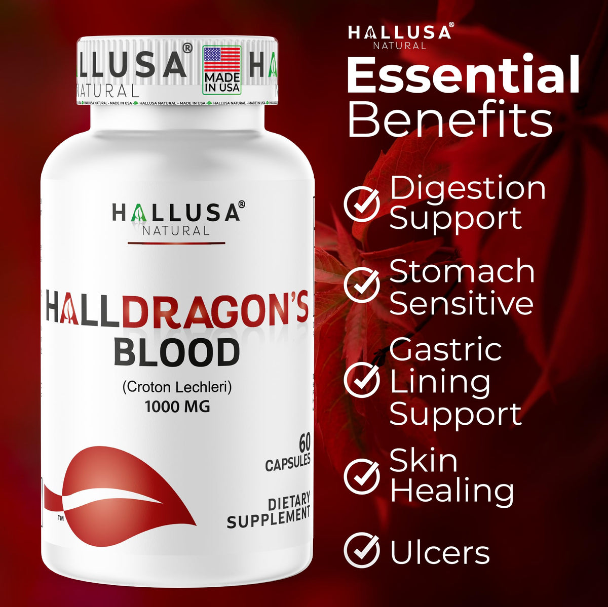 Ingrédients des capsules Sangre de Drago Hallusa Natural