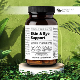 Ingrédients des capsules Santa Cruz Paleo sur une table