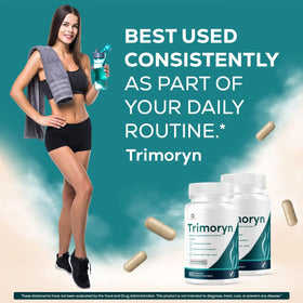 Ingrédients des capsules Trimoryn OVICIA sur une table