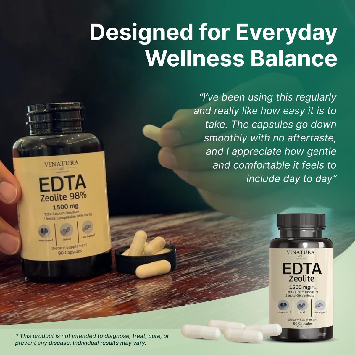 Ingrédients des capsules VINATURA EDTA 1500mg