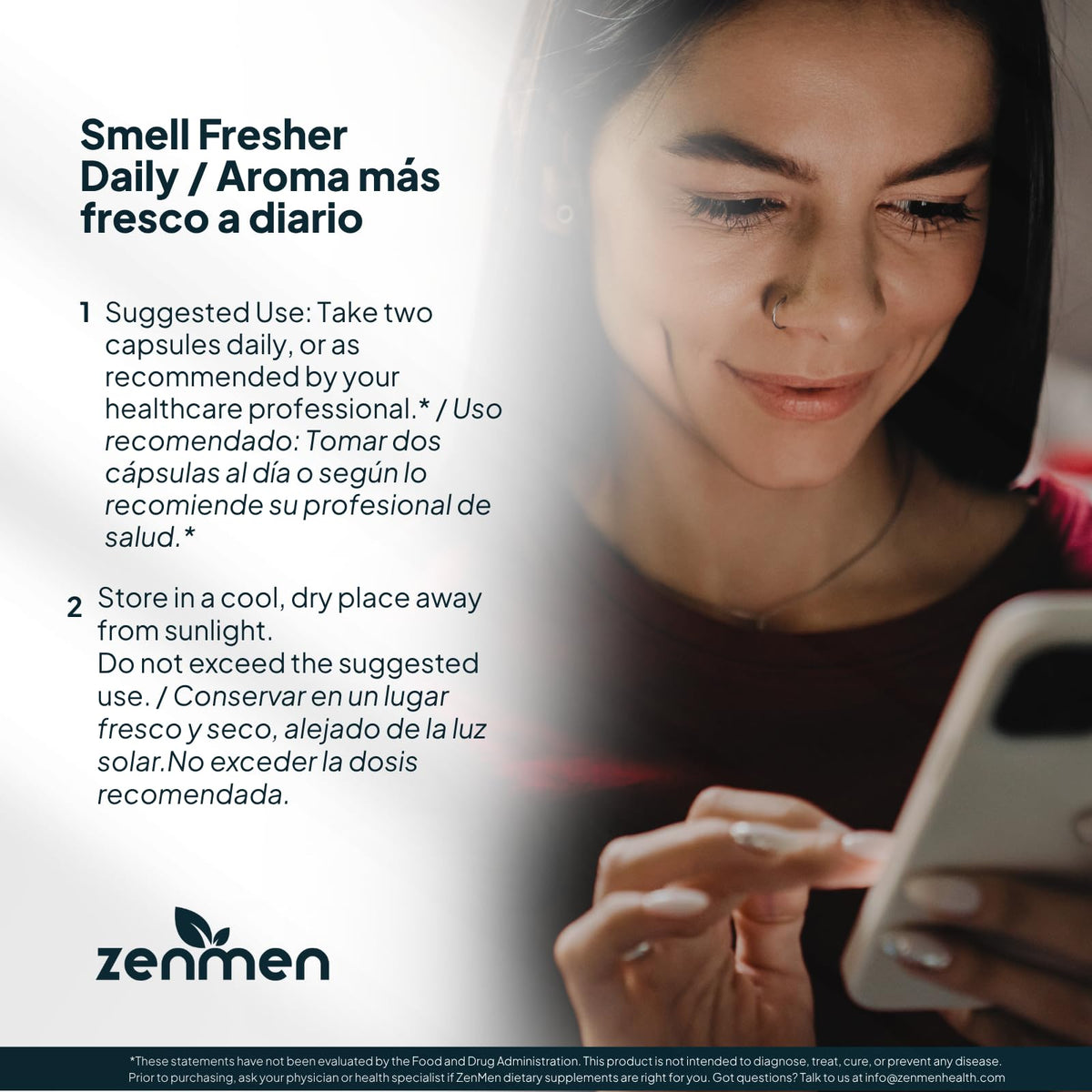 Ingrédients des capsules Zenmen sur une table