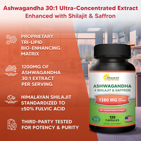 Ingrédients des compléments alimentaires Ashwagandha aSquared Nutrition