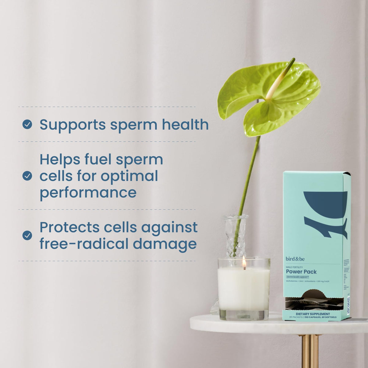 Ingrédients des compléments bird&be pour la fertilité masculine