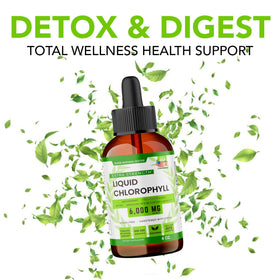 Ingrédients des gouttes de chlorophylle liquide Super Natural Goods sur étiquette