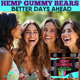 Ingrédients des gummies au chanvre Healthergize sur une table