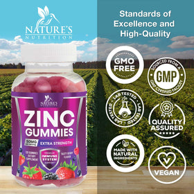 Ingrédients des gummies au zinc Nature's Nutrition
