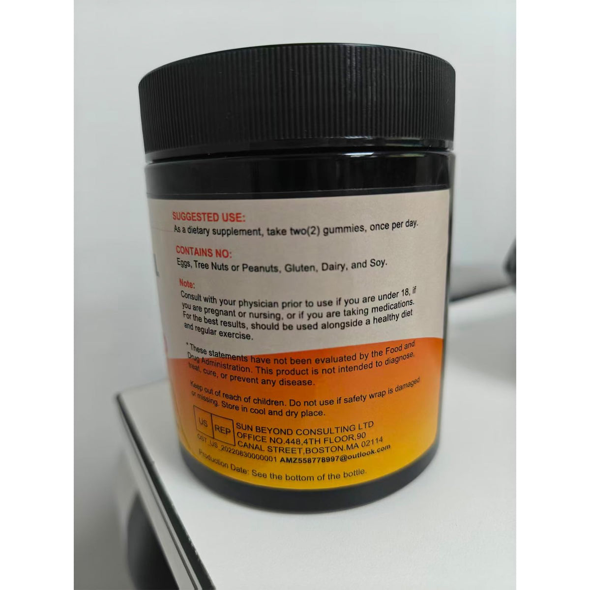 Ingrédients des gummies cholestérol YANLUOBO sur l'étiquette