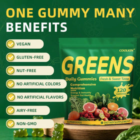 Ingrédients des gummies COOLKIN Super Greens