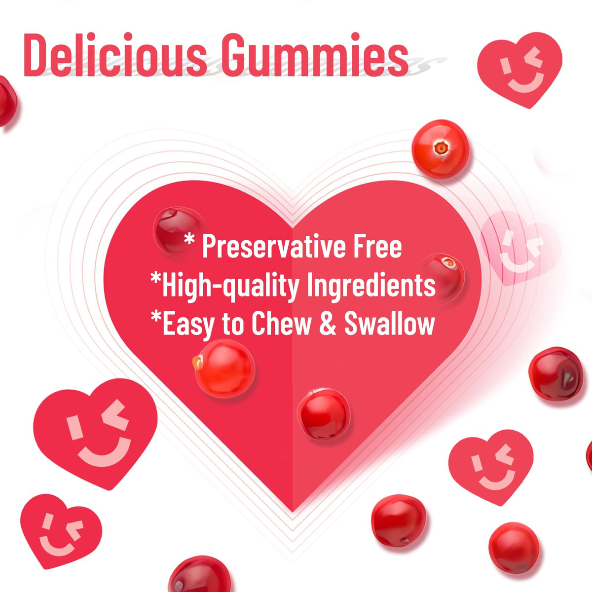 Ingrédients des gummies Cranberry SmildeHeal