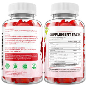 Ingrédients des gummies de berbérine GrnLife, mise en scène sur une table