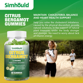 Ingrédients des gummies de bergamote citronnée Simhould, affichés sur l'emballage