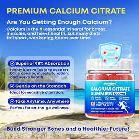 Ingrédients des gummies de citrate de calcium Meceilays, étiquette détaillée