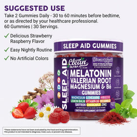 Ingrédients des gummies de Mélatonine 10mg Clean Nutraceuticals