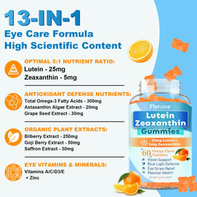 Ingrédients des gummies Luteine 25mg Flyrocer