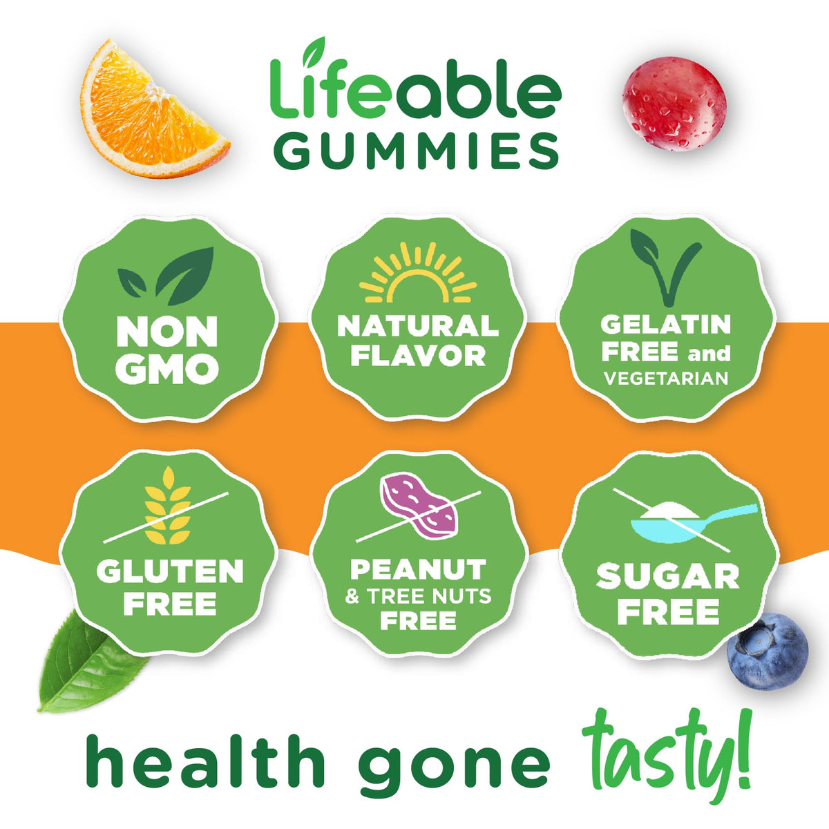 Ingrédients des gummies multivitamines Lifeable sur l'étiquette
