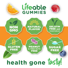 Ingrédients des gummies multivitamines Lifeable sur l'étiquette