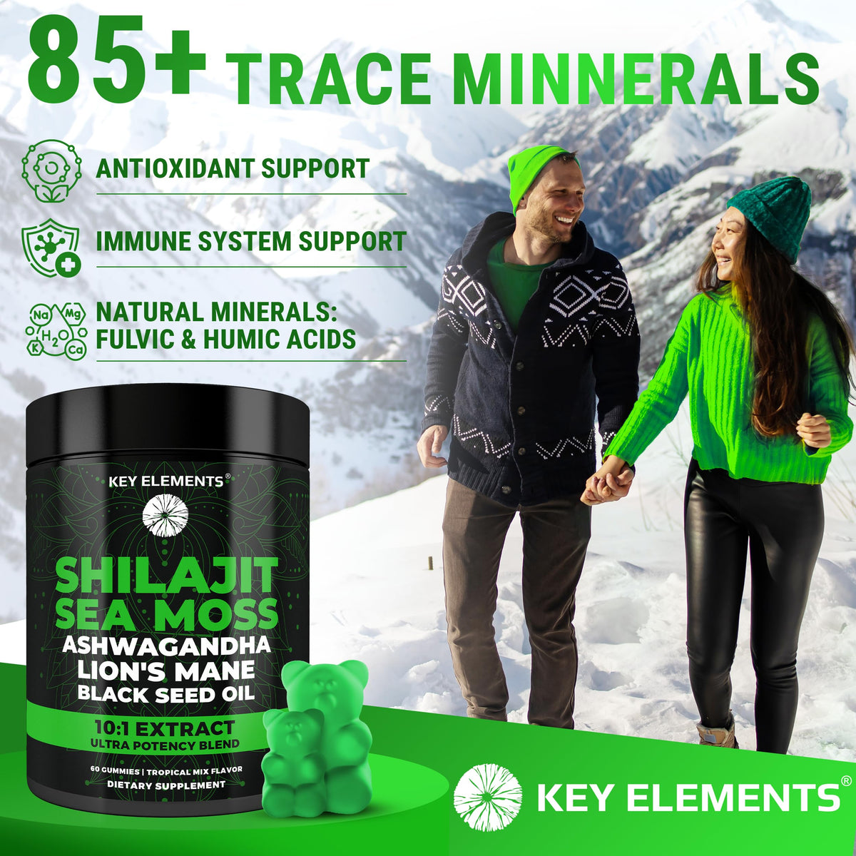Ingrédients des gummies Shilajit Bio avec Algues Marines